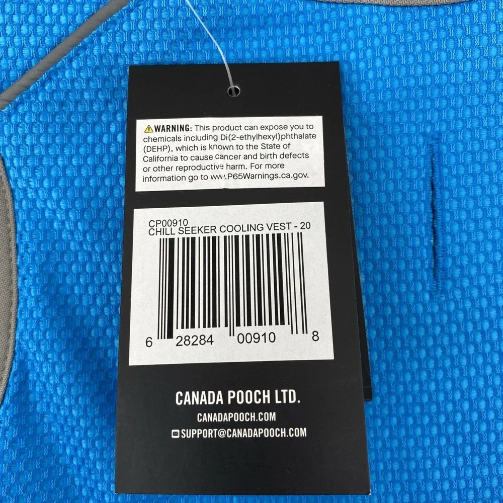 Canada Pooch Chill Seeker Cooling Vest 20 Blue Gray Mesh Harness Summer Jacket